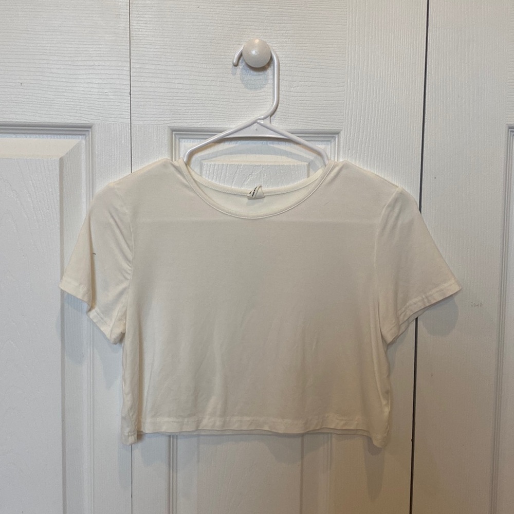 white crop top